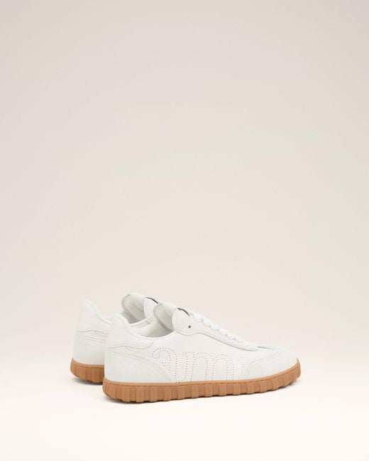 AMI Natural Cowhide Leather Step Sneakers