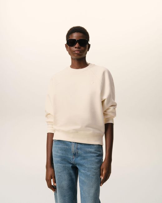 AMI Natural Cotton Embossed Ami De Coeur Sweatshirt