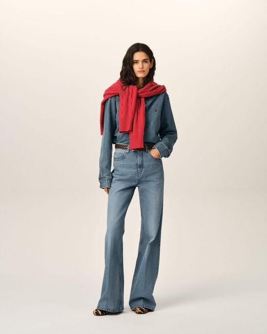 AMI Blue Flare-Fit Cotton Jeans