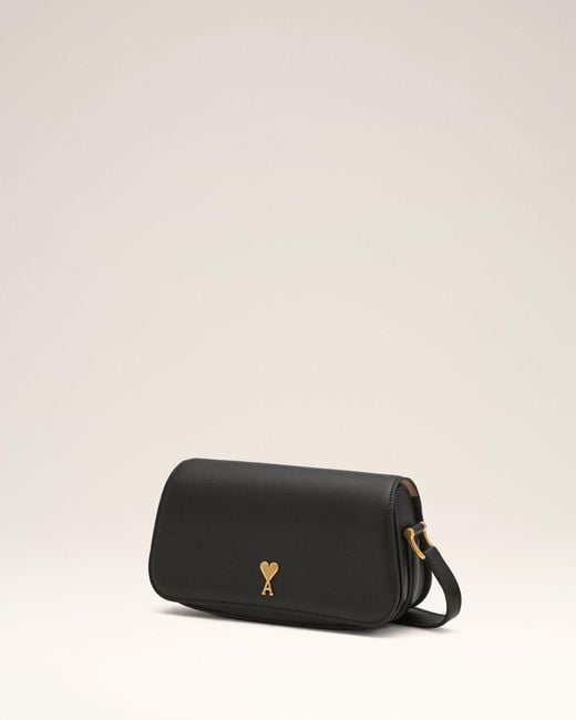 AMI Natural Cowhide Leather Paris Paris Shoulder Bag