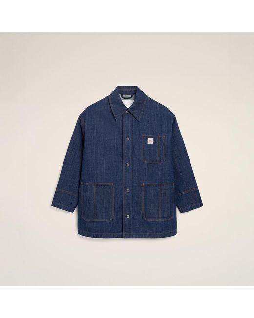 AMI Blue Cotton Heritage Label Worker Jacket