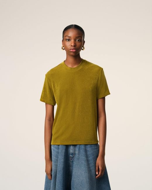 AMI Green Khaki Rib Jersey Short Sleeve T-Shirt