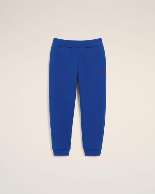 AMI Blue Cotton Track Pants With Ami De Coeur