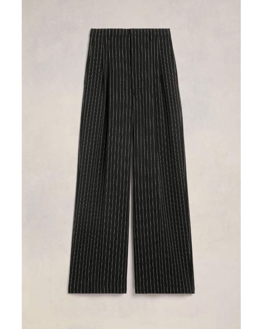 AMI Black High Waist Large Trousers for men