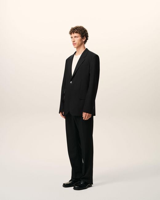AMI Black New Wool Straight Single Breasted Jacket for men