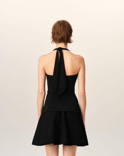 AMI Black Backless Jersey Top