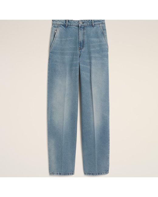 AMI Blue Balloon-Fit Cotton Jeans