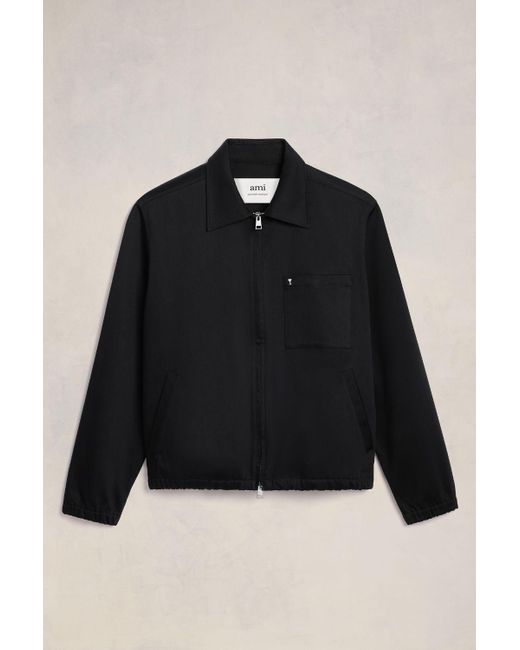 AMI Black Ami De Coeur Zipped Jacket for men