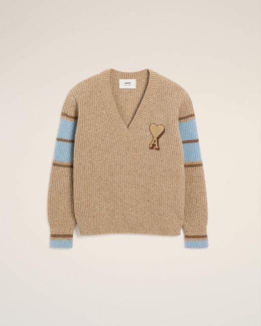 AMI Natural Wool College Sweater
