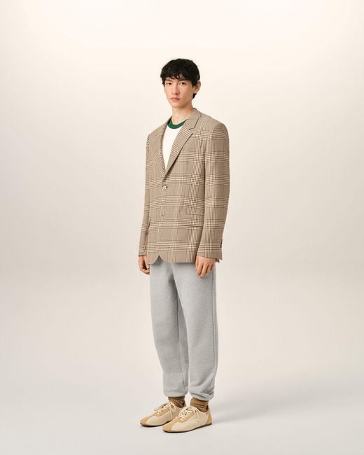 AMI Natural Wool Prince Of Wales Straight Jacket for men