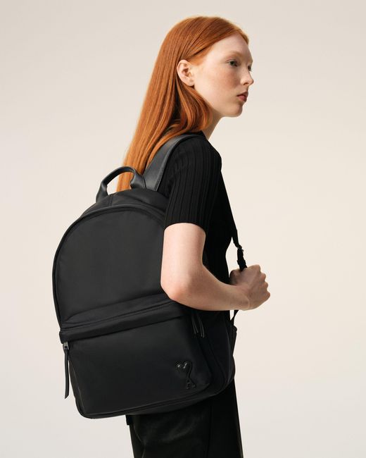 AMI Black Nylon Marcel Backpack