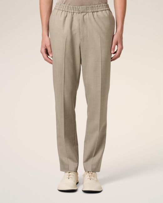 AMI Natural Wool Elasticated Waist Trousers for men