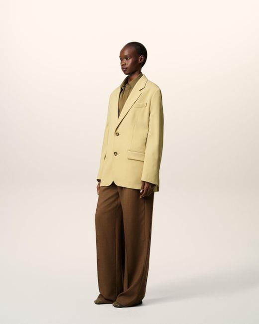 AMI Natural Wool Loose Single Breasted Jacket