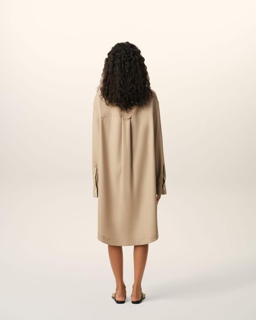 AMI Natural New Wool Ami De Coeur Wide Shirt Dress