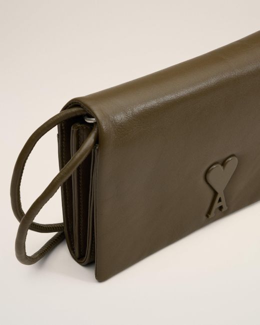 AMI Natural Voulez-Vous Brieftasche Mit Riemen Aus Leder