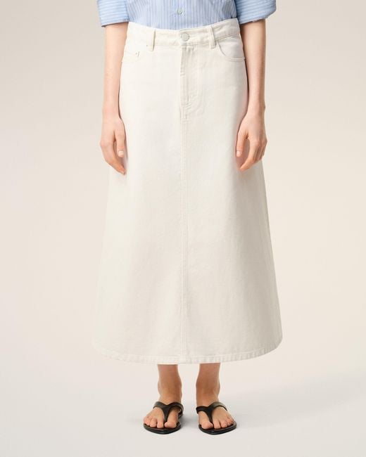 AMI Natural Denim Long Skirt