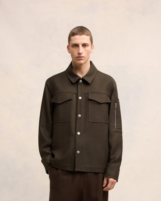 AMI Brown Buttoned Overshirt