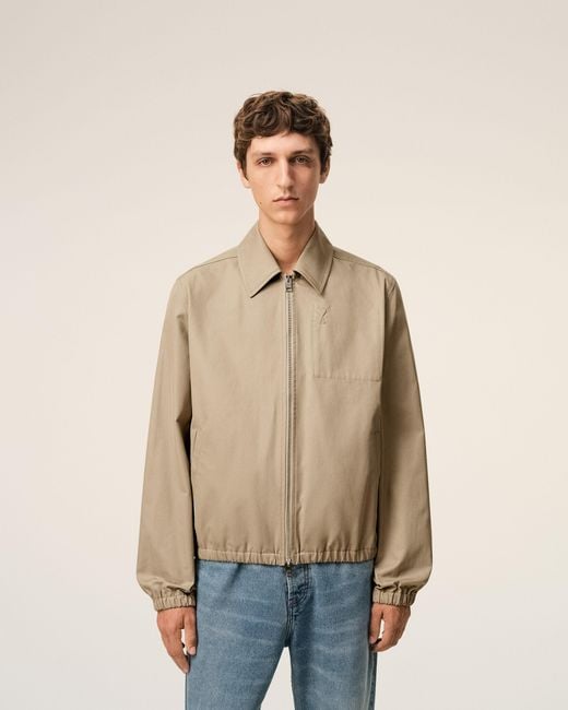 AMI Natural Cotton Ami De Cœur Zipped Jacket for men