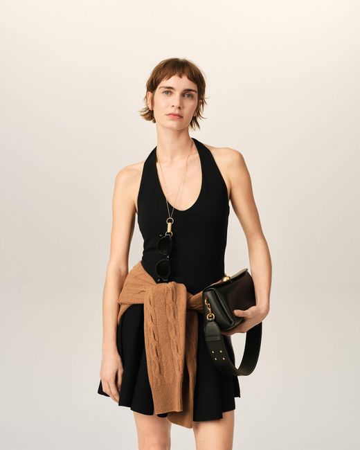 AMI Black Backless Jersey Top