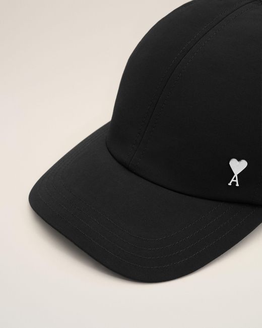 AMI Black Nylon And Cotton Cap With Ami De Coeur Stud