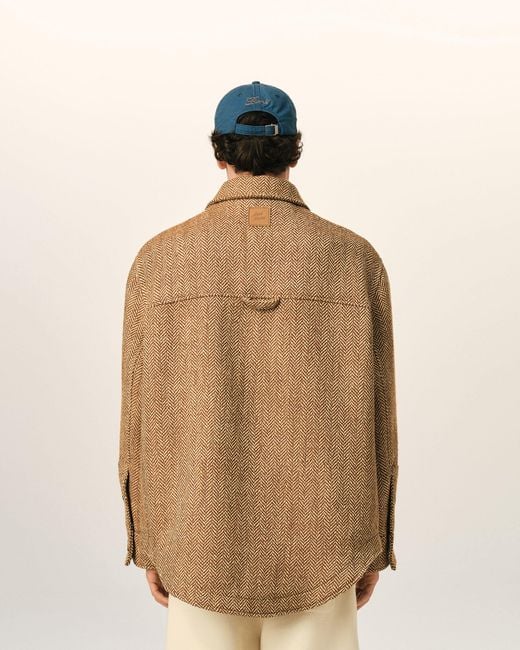 AMI Natural Wool Button-Down Jacket