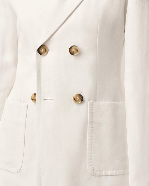 AMI Natural Linen Double Breasted Bar Jacket