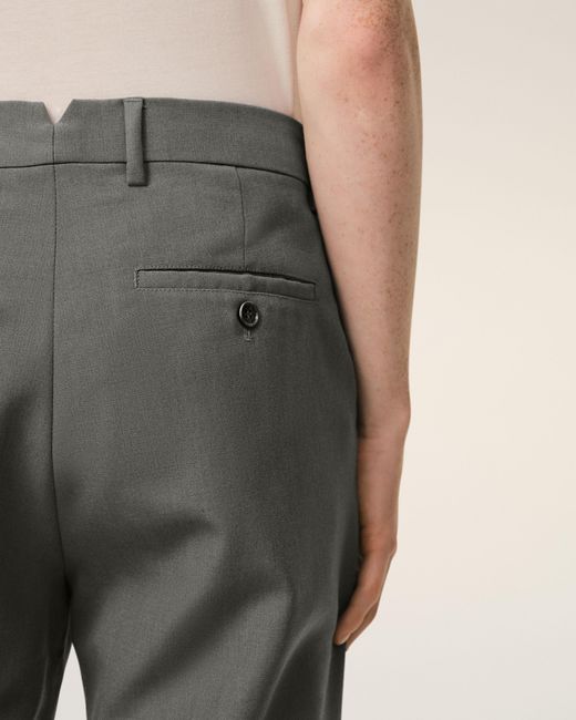 AMI Gray Wool Straight Trousers for men