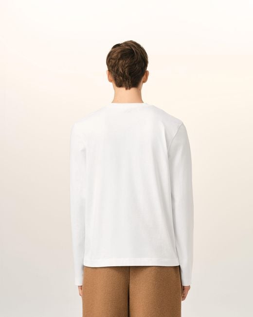 AMI Natural Cotton Longsleeves T-Shirt With Ami De Coeur