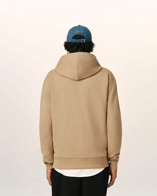 AMI Natural Zipped Cotton Hoodie With Ami De Coeur for men