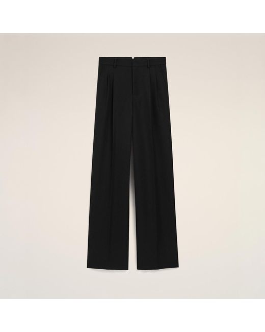 AMI Black Wool Straight Trousers for men
