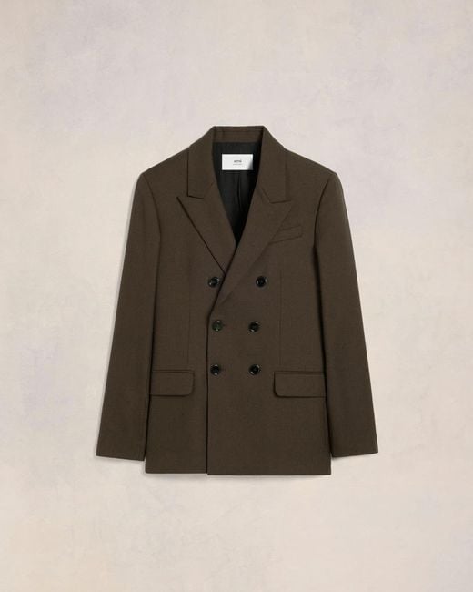 AMI Brown Double Breasted Jacket for men