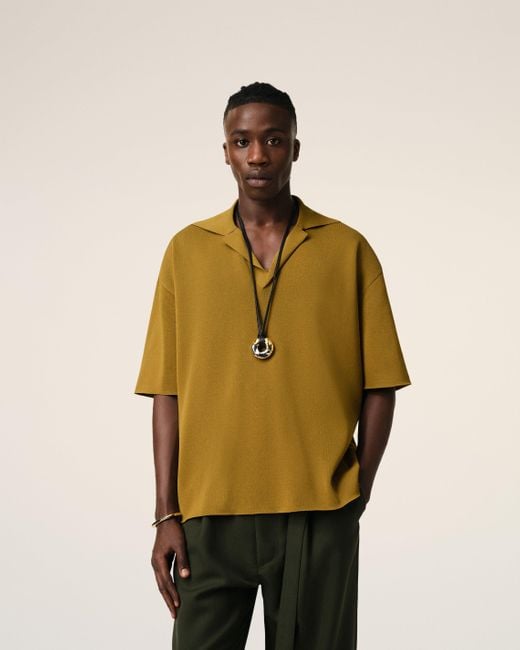 AMI Multicolor Mustard Short Sleeve Polo