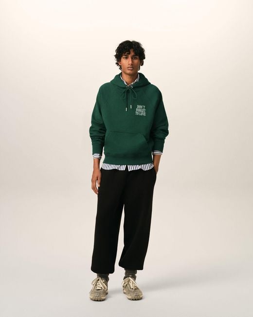 AMI Green Cotton "Don'T Forget To Love" Hoodie