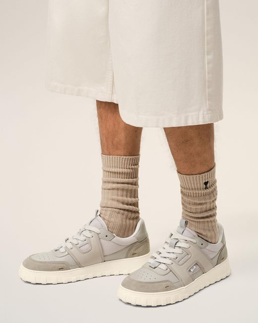 AMI Natural Cowhide Leather A Walk Sneakers