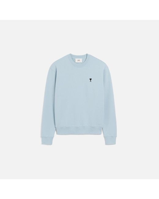 AMI Blue Cotton Ami De Coeur Sweatshirt for men