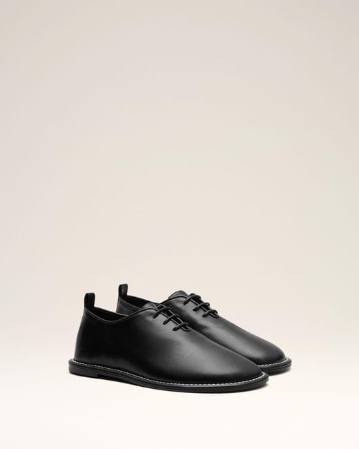 AMI Natural Cow Leather Midi Derbies Shoes