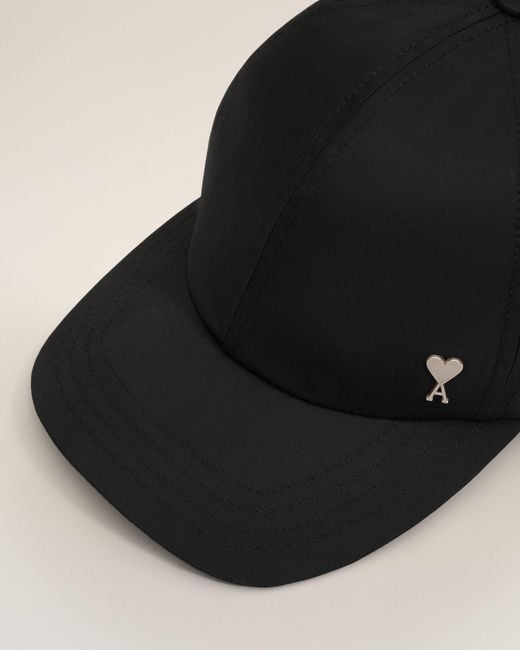 AMI Black Nylon Ami De Coeur Stud Cap