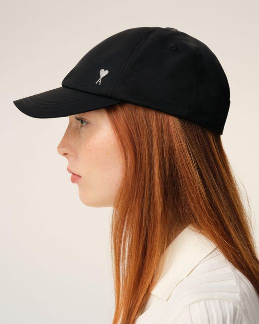 AMI Black Nylon Ami De Coeur Stud Cap
