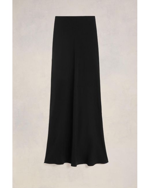 AMI Black Long Skirt With Bias Cut