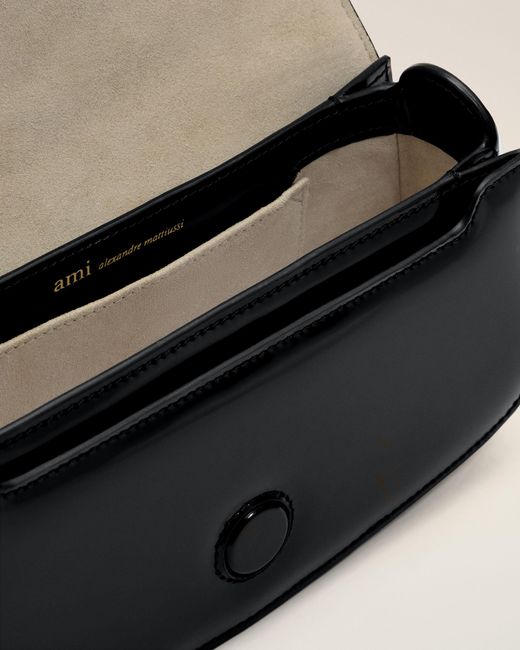 AMI White Cow Leather Shoulder Paris Paris Bag