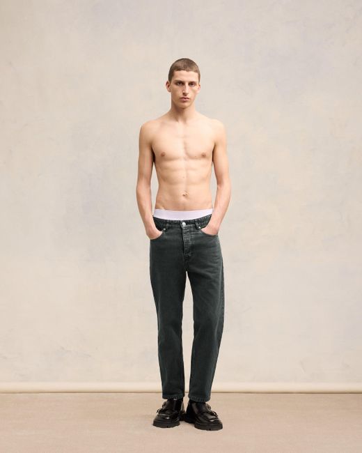 AMI Black Tapered Fit Jeans for men