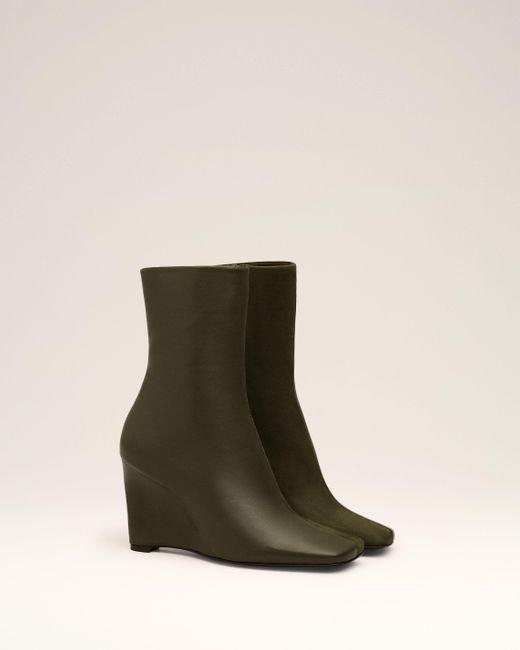 AMI Black Leather Bicolor Ankle Boots