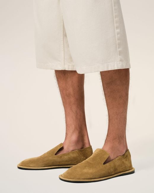 AMI Natural Cow Leather Midi Slippers