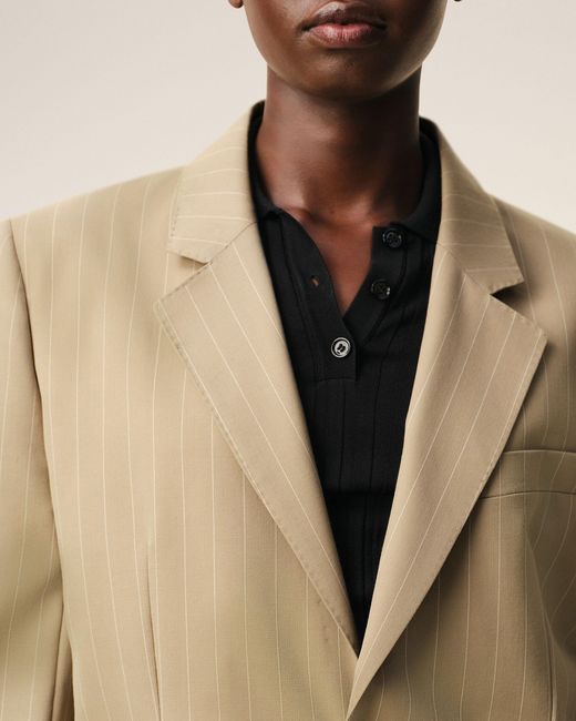 AMI Natural New Wool Single Breasted Boxy Jacket