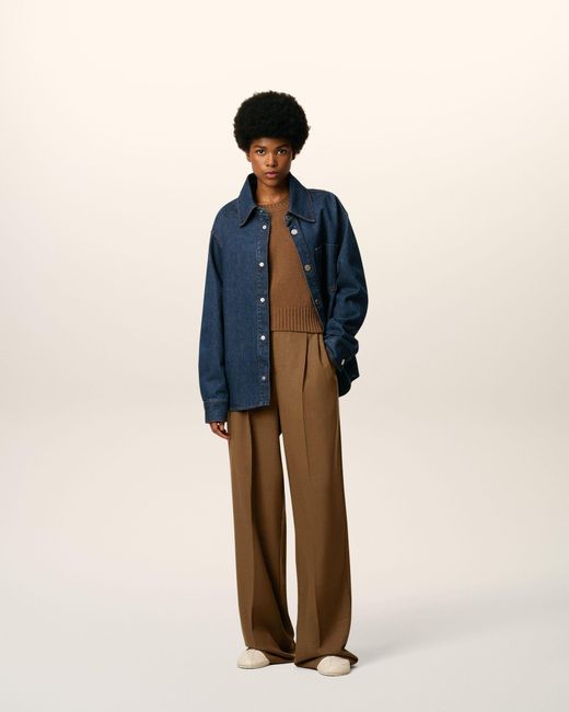 AMI Blue Cotton Ami De Coeur Overshirt