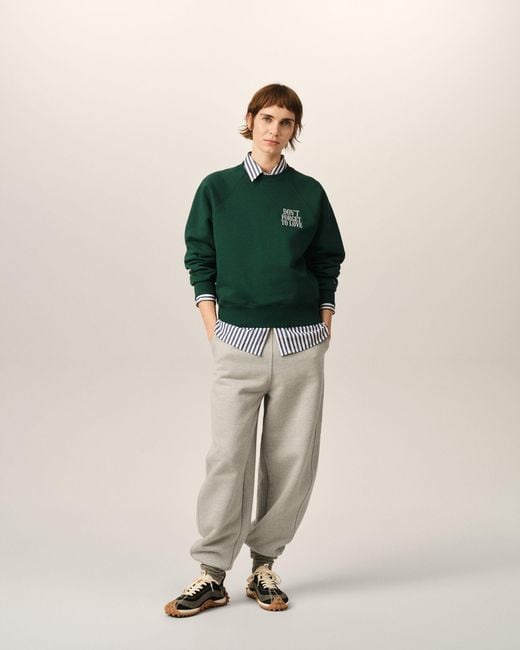 AMI Green Cotton "Don'T Forget To Love" Sweatshirt