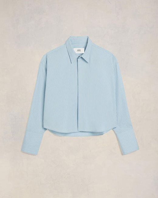 AMI Blue Cropped Shirt