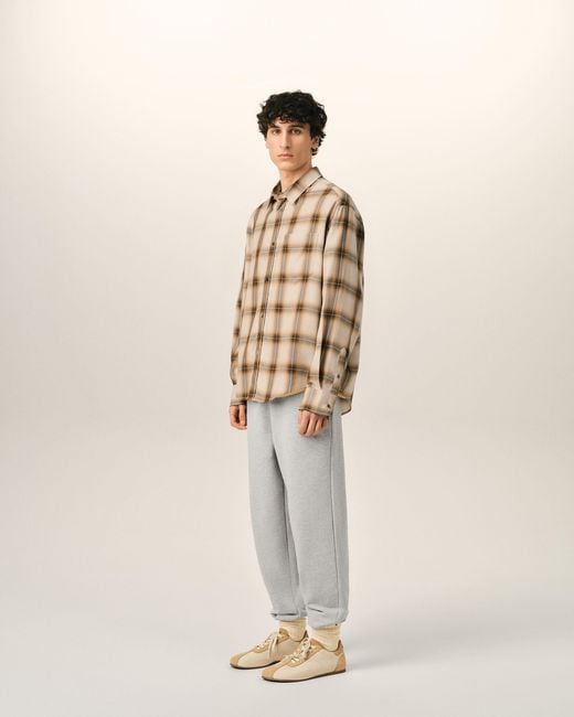 Ami Paris Boxy Checkered Shirt Ami De Coeur in Natural for Men | Lyst