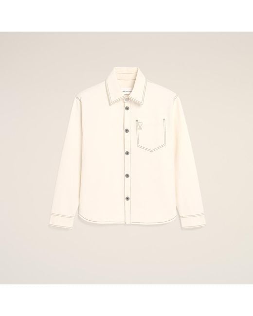 AMI Natural Cotton Ami De Coeur Overshirt for men