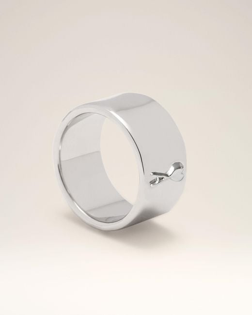 AMI Natural Brass Ring With Hammered Ami De Coeur